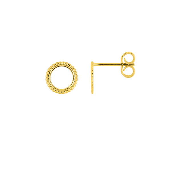 9 Carat Gold Beaded Circle Stud Earrings 