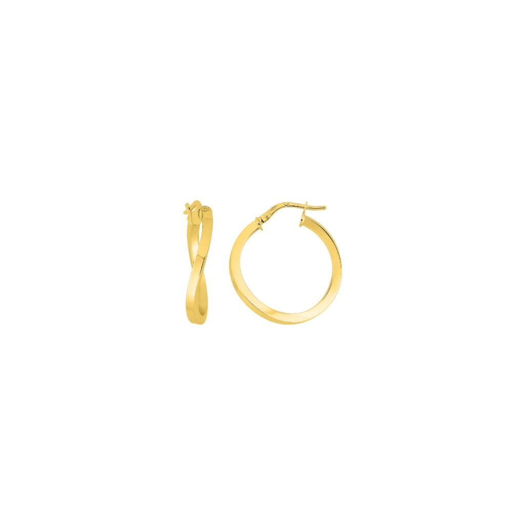 9 Carat Gold Curved Hoop Earrings