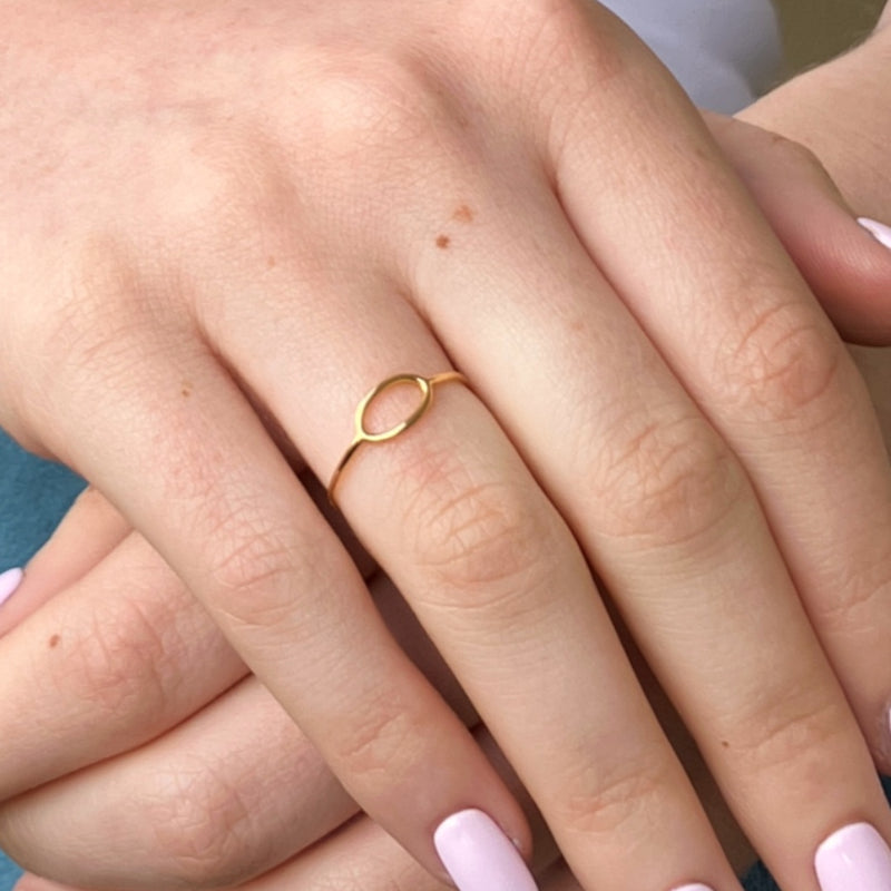 9 Carat Gold Delicate Oval Cut Out Ring