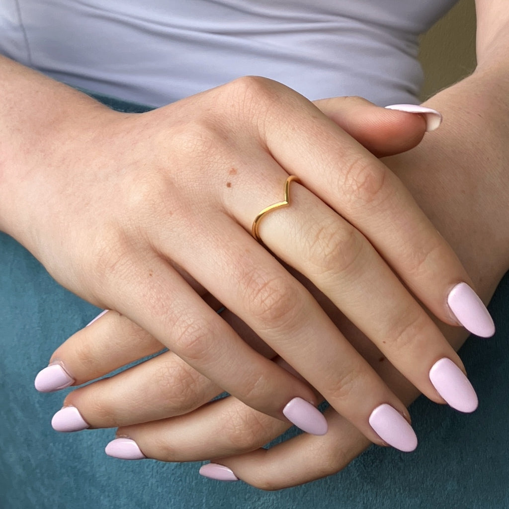 9 Carat Gold Delicate Wishbone Ring