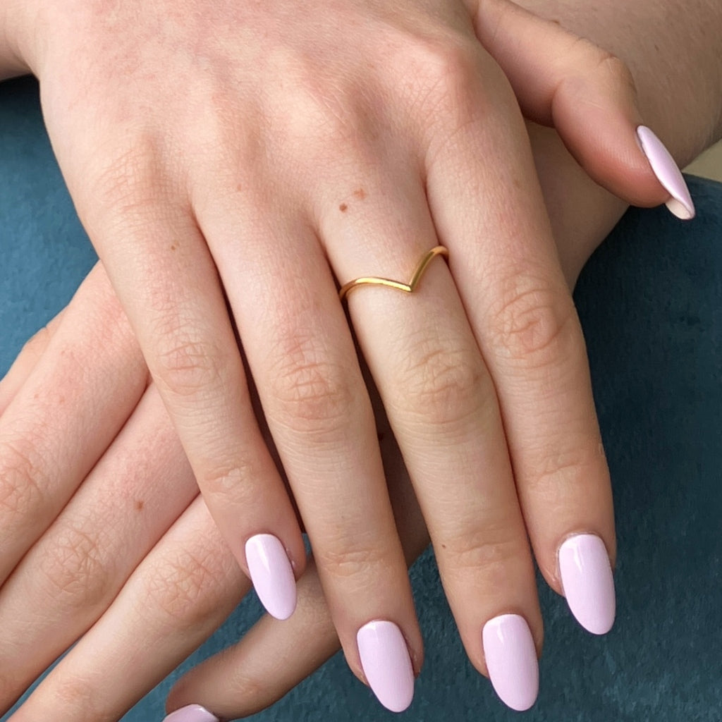 9 Carat Gold Delicate Wishbone Ring