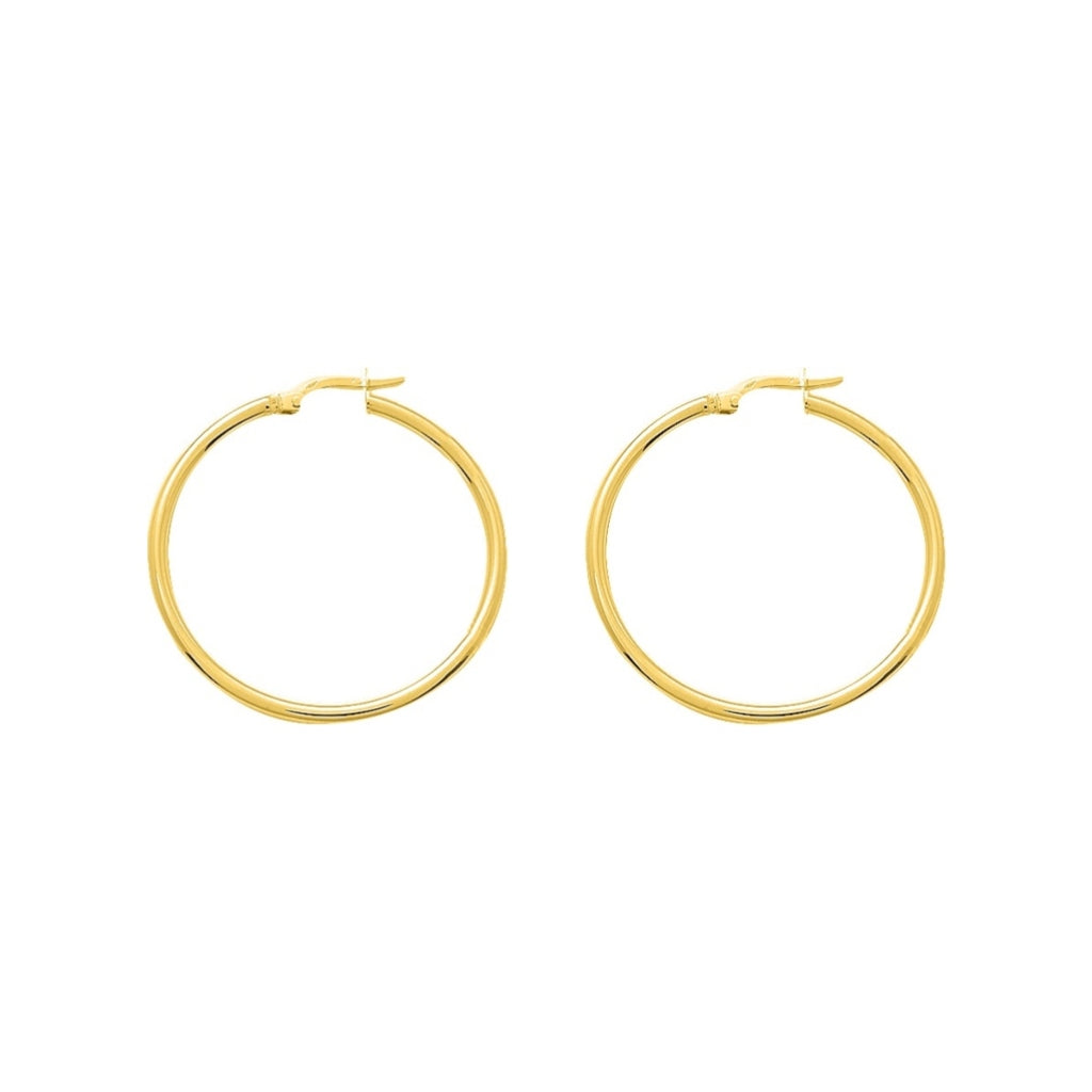 9 Carat Gold Hoop Earrings 3.5cm