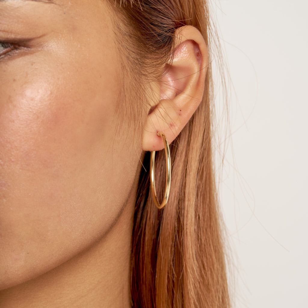 9 Carat Gold Hoop Earrings 3.5cm