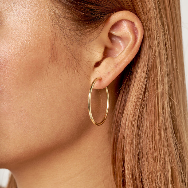 9 Carat Gold Hoop Earrings 3cm