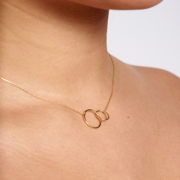 9 Carat Gold Interlocking Circles Necklace