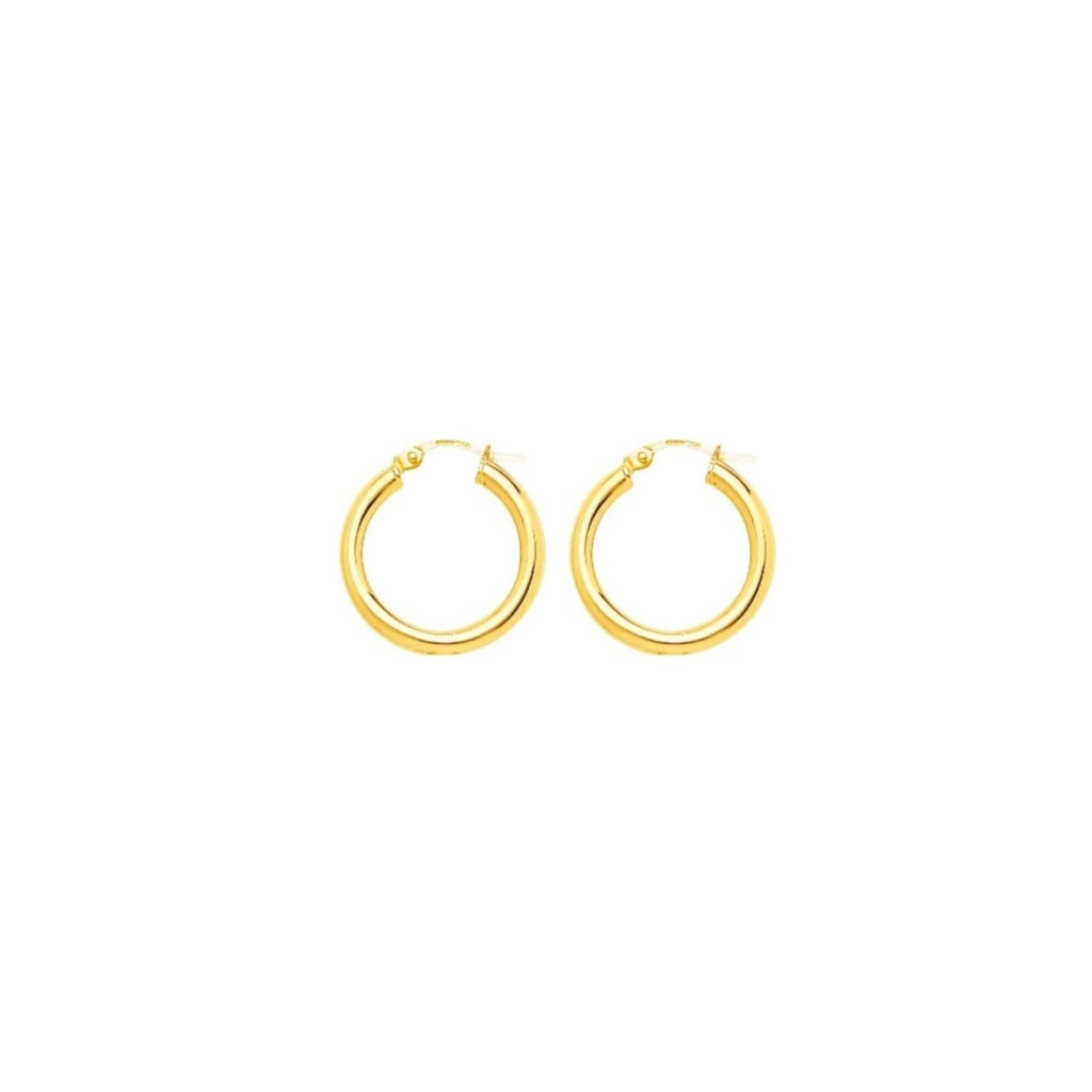 9 Carat Gold Round Tube Hoop Earrings | Lilia