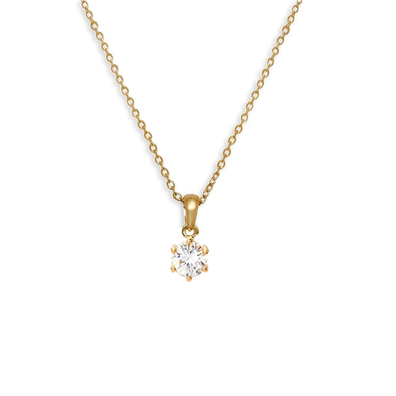 Amhran Gold Delicate Clear Stone Necklace