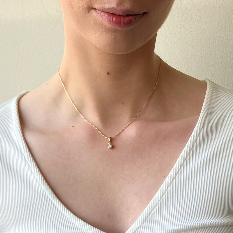 Amhran Gold Delicate Clear Stone Necklace