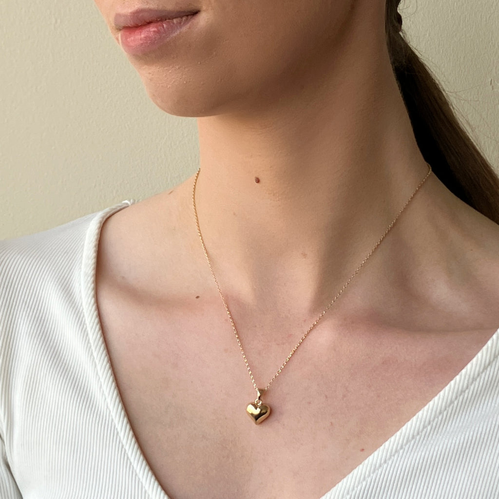 Ami Gold Chunky Loveheart Necklace