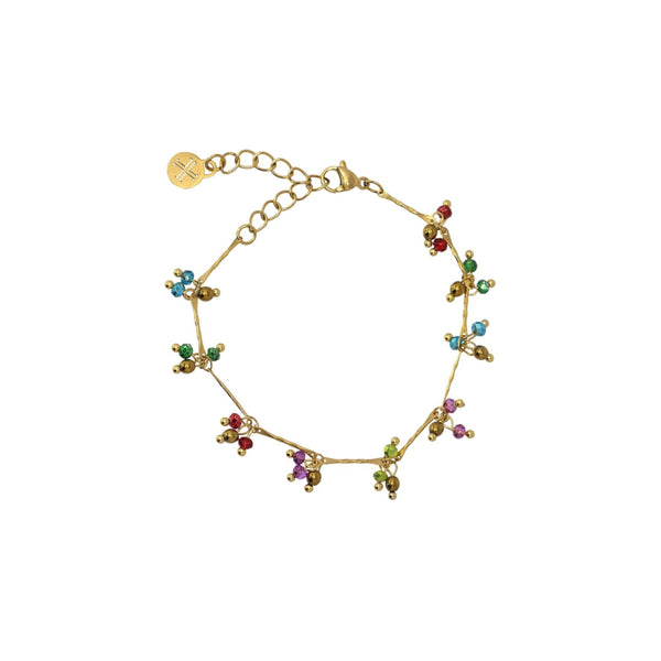 Gold Beaded Charm Bracelet | Anartxy