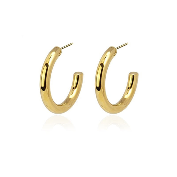 Gold Classic Hoop Stud Earrings | Anartxy