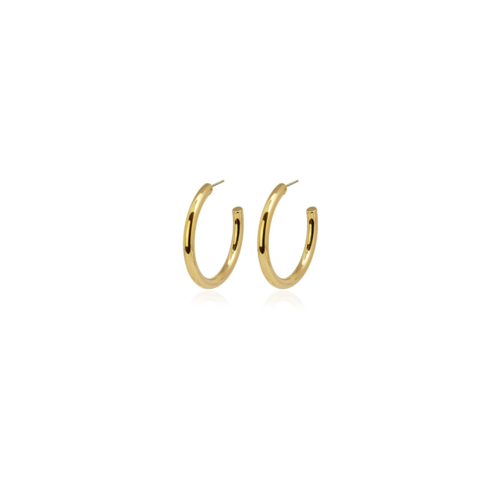 Gold Classic Hoop Stud Earrings