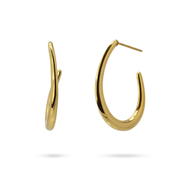 Curved Hoop Stud Earrings | Anartxy