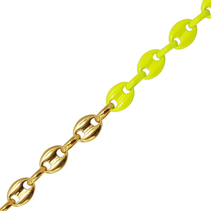 Gold Enamel Link Bracelet | Anartxy