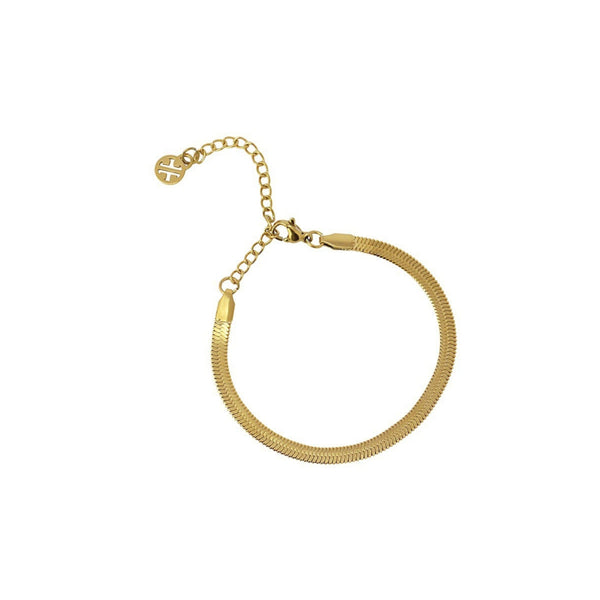 Gold Herringbone Chain Bracelet | Anartxy