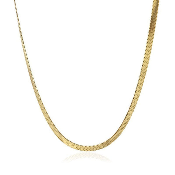 Gold Herringbone Chain Necklace | Anartxy
