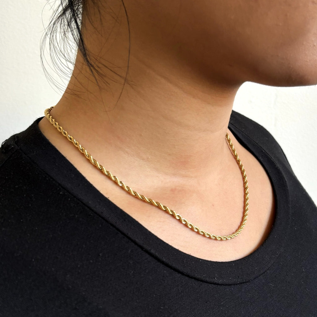 Gold Rope Chain Necklace | Anartxy