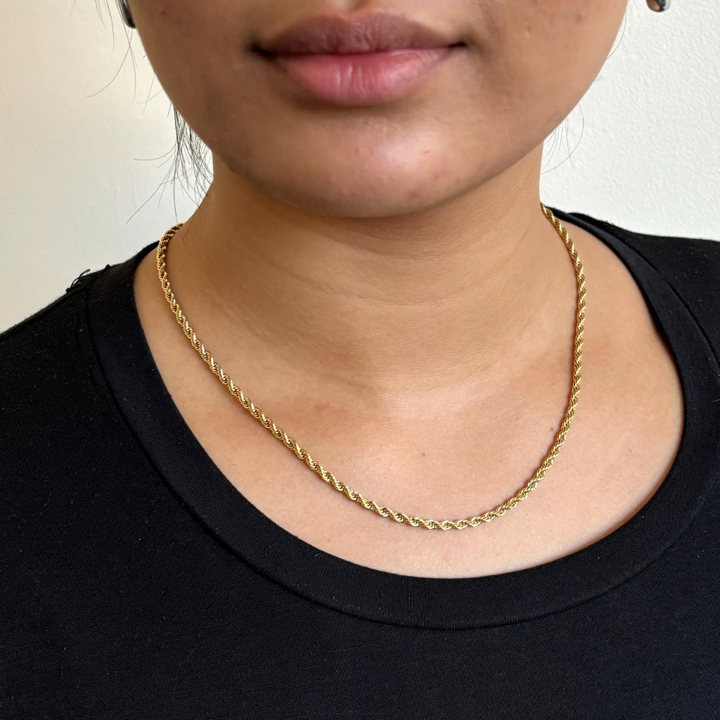 Gold Rope Chain Necklace | Anartxy