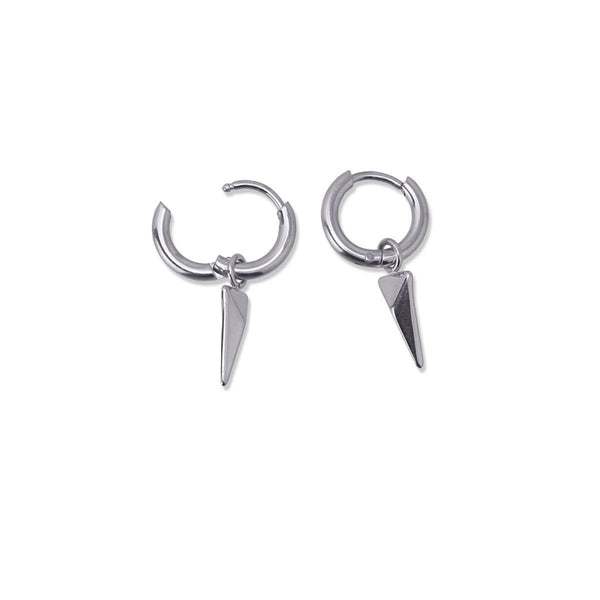 Silver Spear Charm Huggie Hoop Earrings | Anartxy