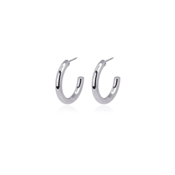 Silver Classic Hoop Stud Earrings | Anartxy