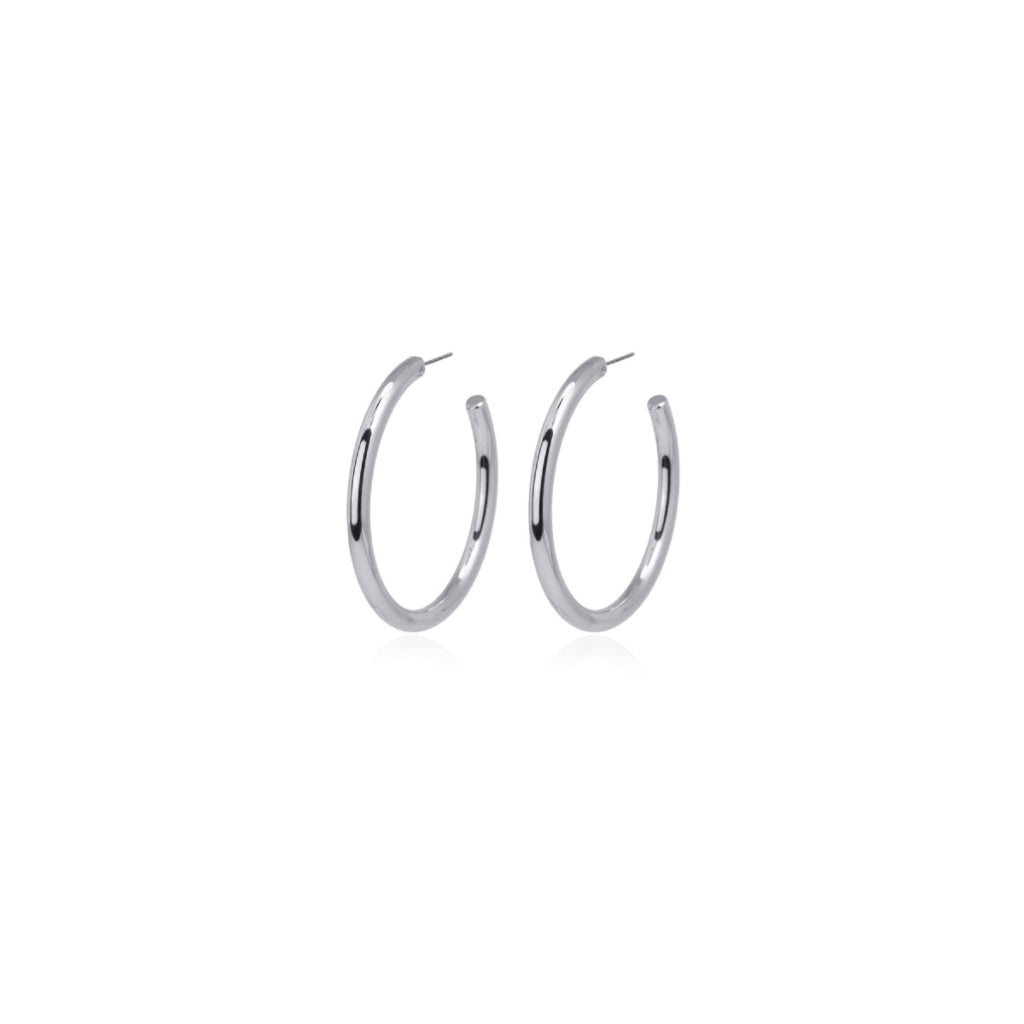 Silver Classic Hoop Stud Earrings | Anartxy