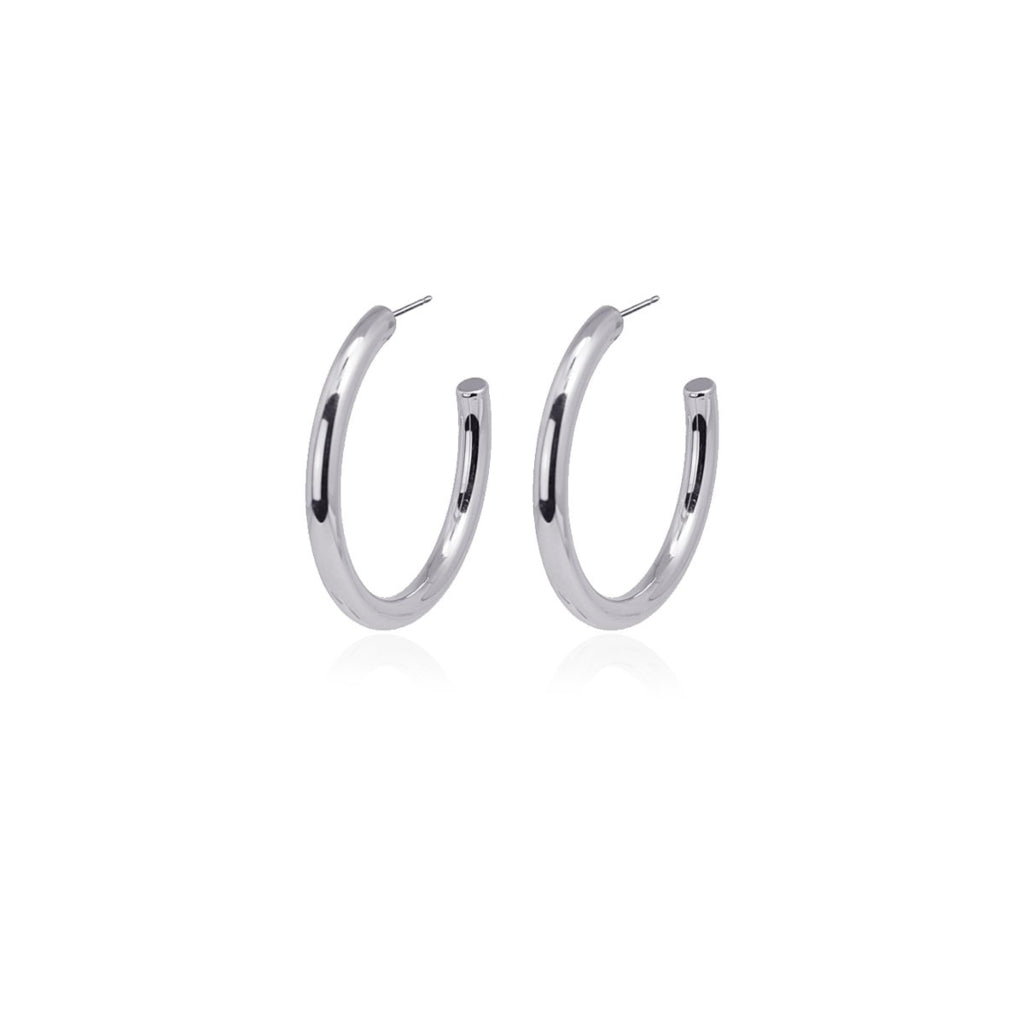 Silver Classic Hoop Stud Earrings | Anartxy