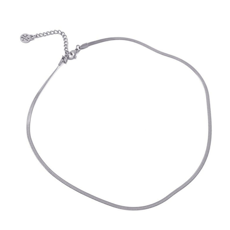 Silver Dainty Herringbone Chain Necklace | Anartxy