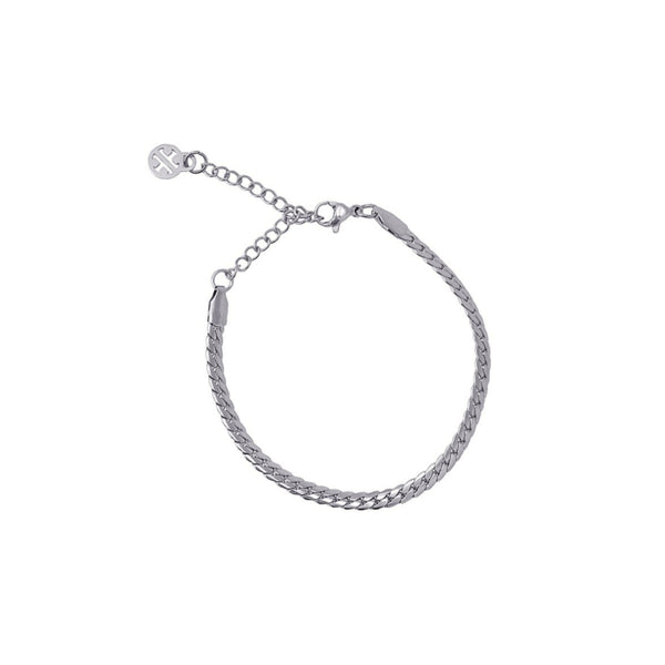Silver Flat Snake Chain Bracelet | Anartxy
