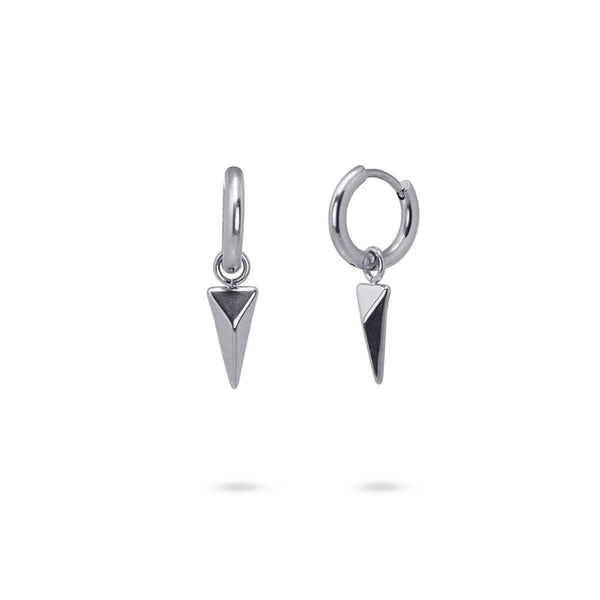 Silver Spear Charm Huggie Hoop Earrings | Anartxy