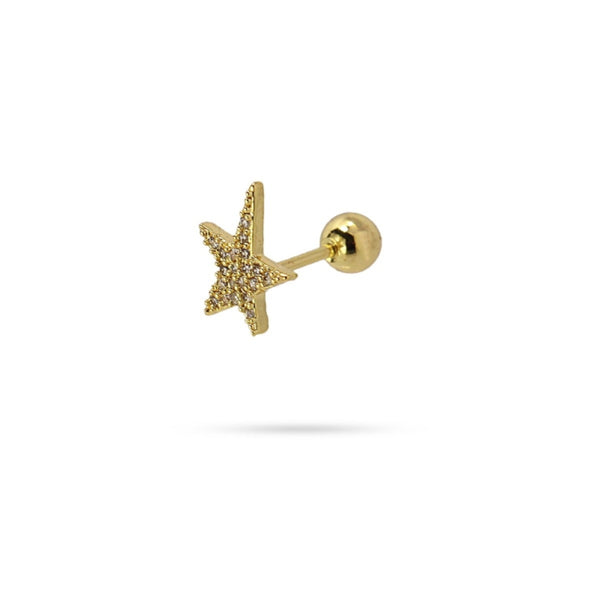 Asymmetrical Star Ball Back Stud Earrings | Anartxy