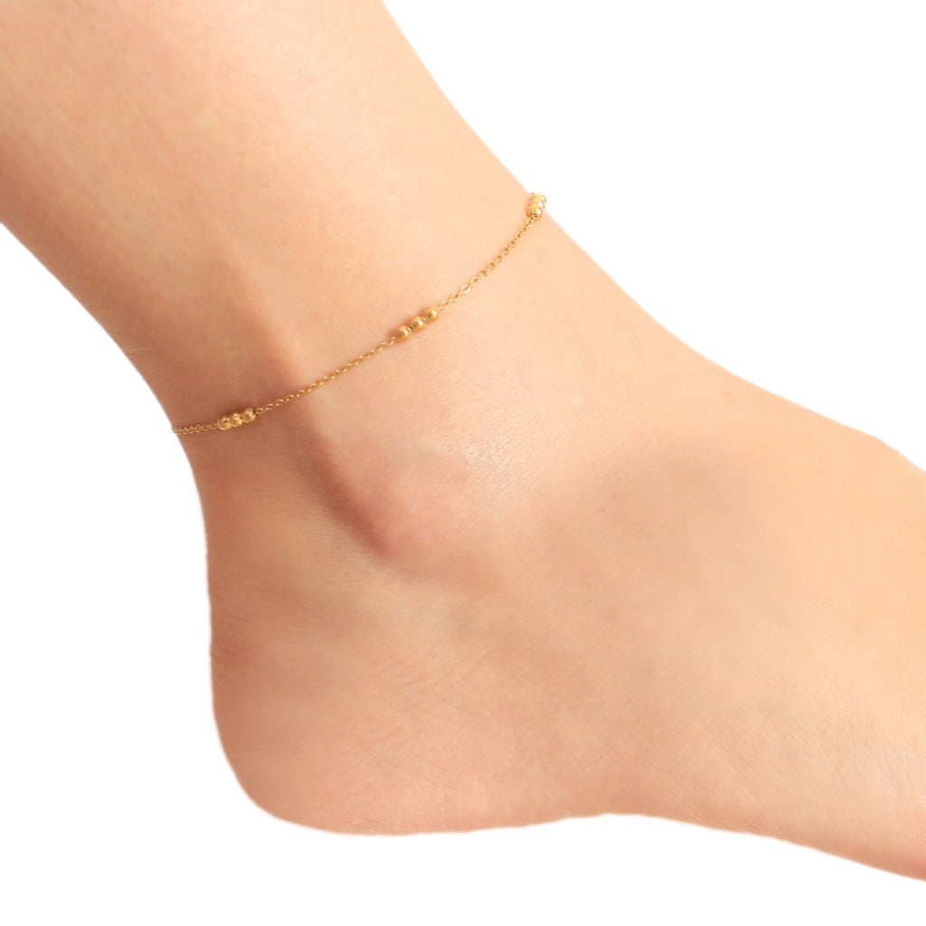 Beaded Detail Chain Anklet | Anartxy