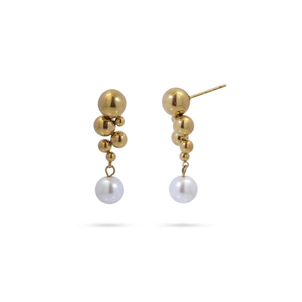 Beaded Pearl Drop Stud Earrings | Anartxy