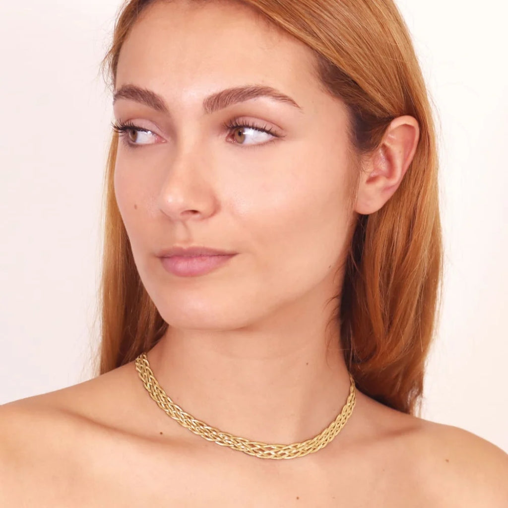Braided Herringbone Chain Necklace | Anartxy
