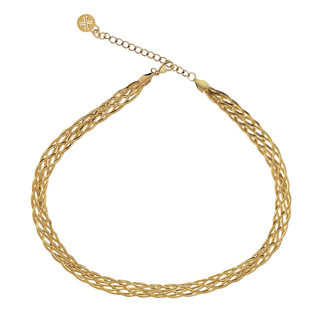 Braided Herringbone Chain Necklace | Anartxy