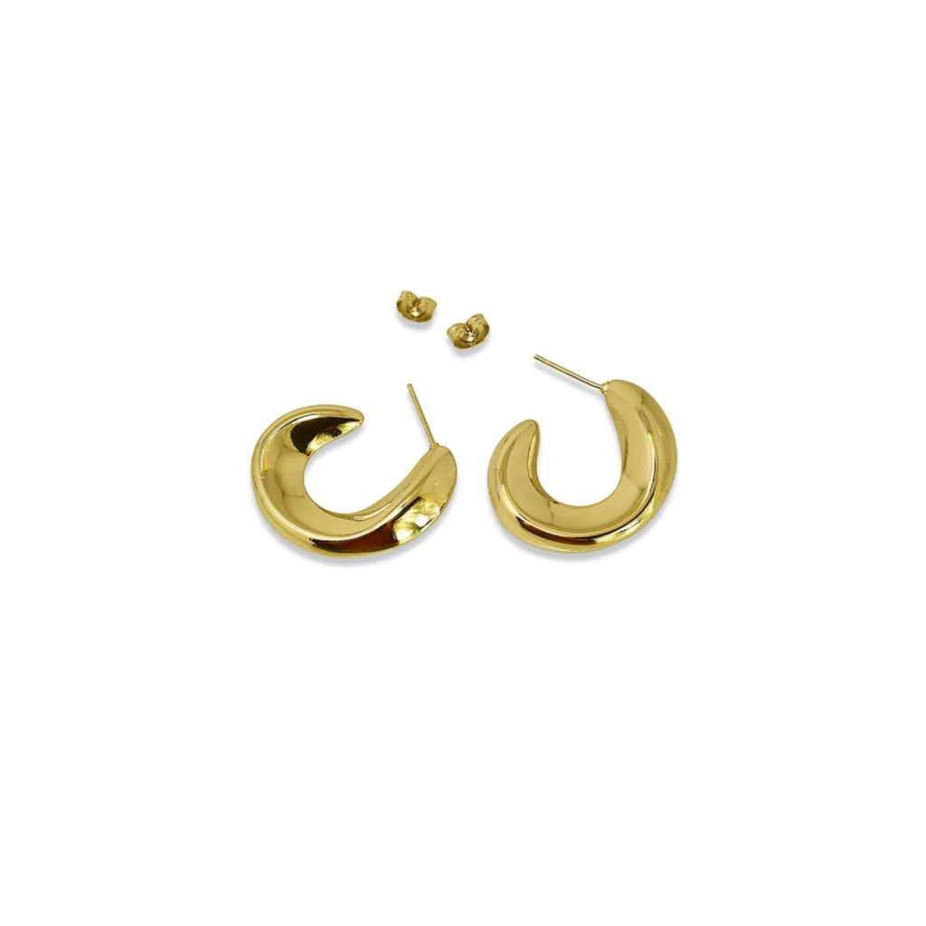 Chunky Curved Hoop Stud Earrings | Anartxy