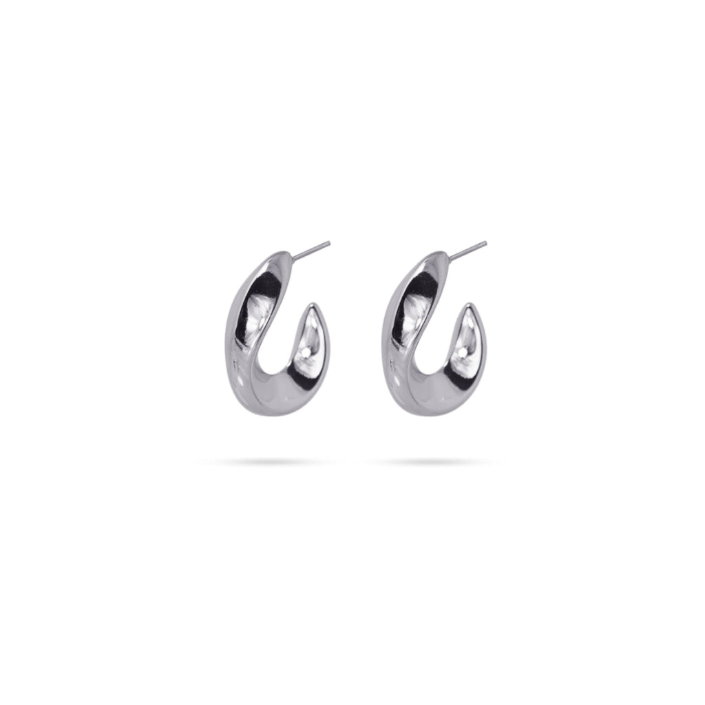 Chunky Curved Hoop Stud Earrings | Anartxy