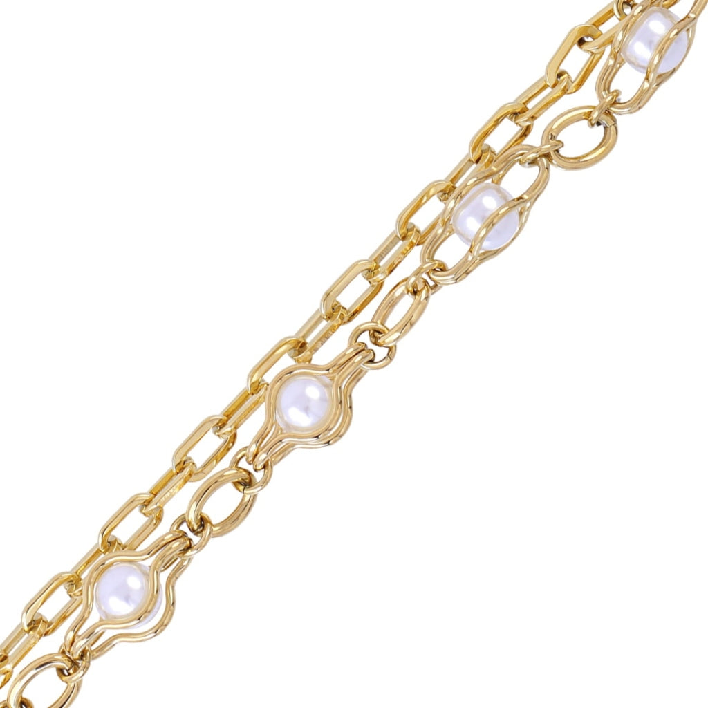 Chunky Double Strand Pearl Detail Bracelet | Anartxy