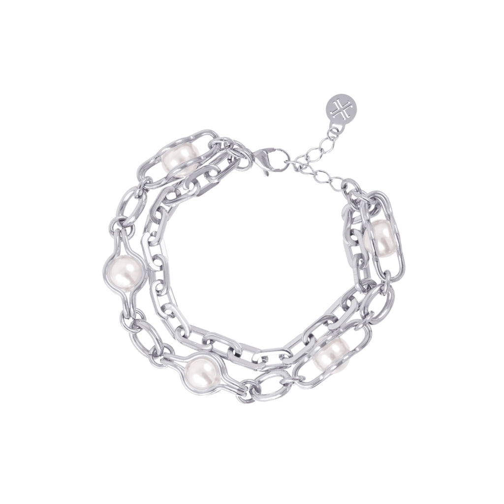 Chunky Double Strand Pearl Detail Bracelet | Anartxy