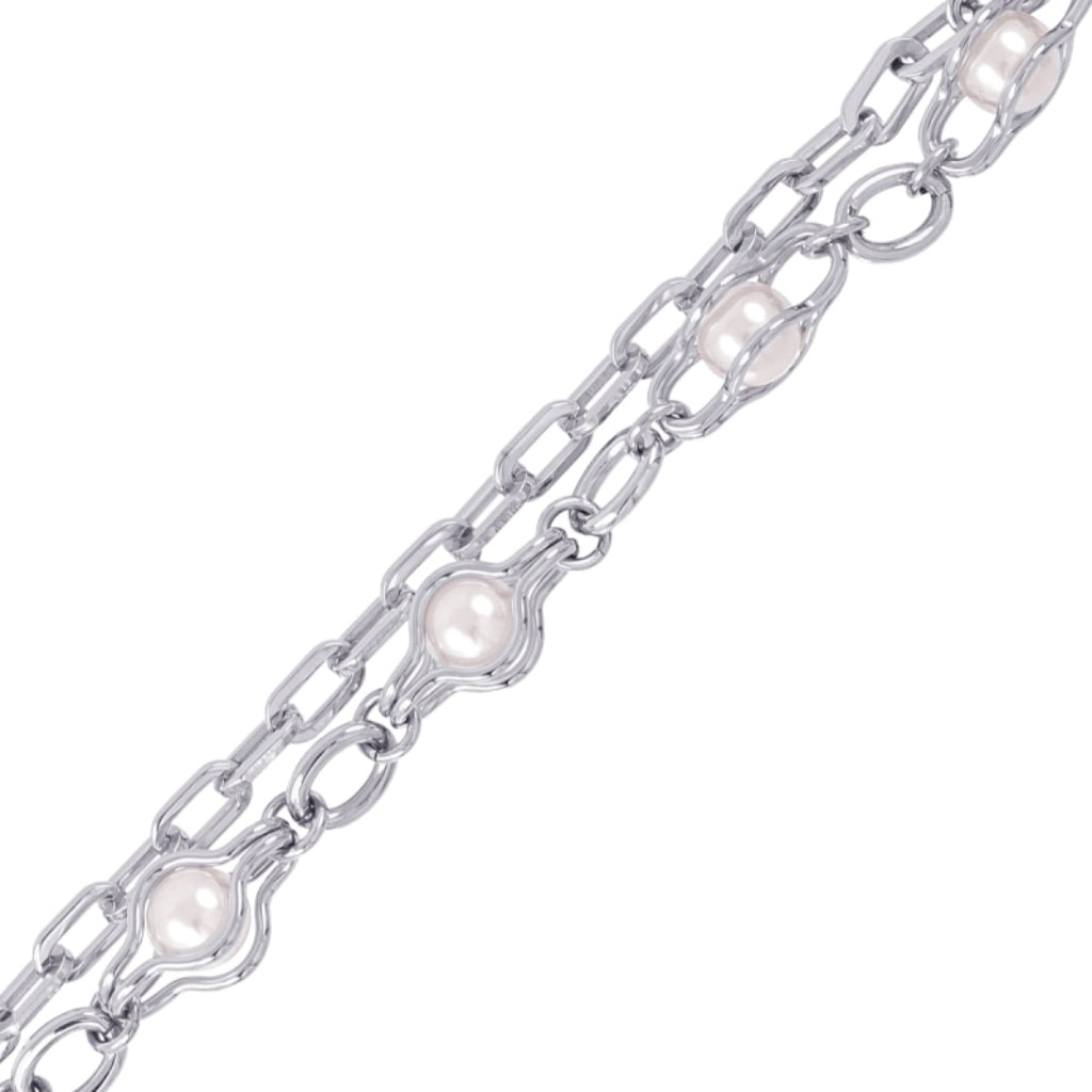 Chunky Double Strand Pearl Detail Bracelet | Anartxy