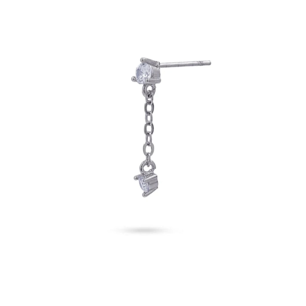 Clear Stone Chain Drop Stud Earrings | Anartxy