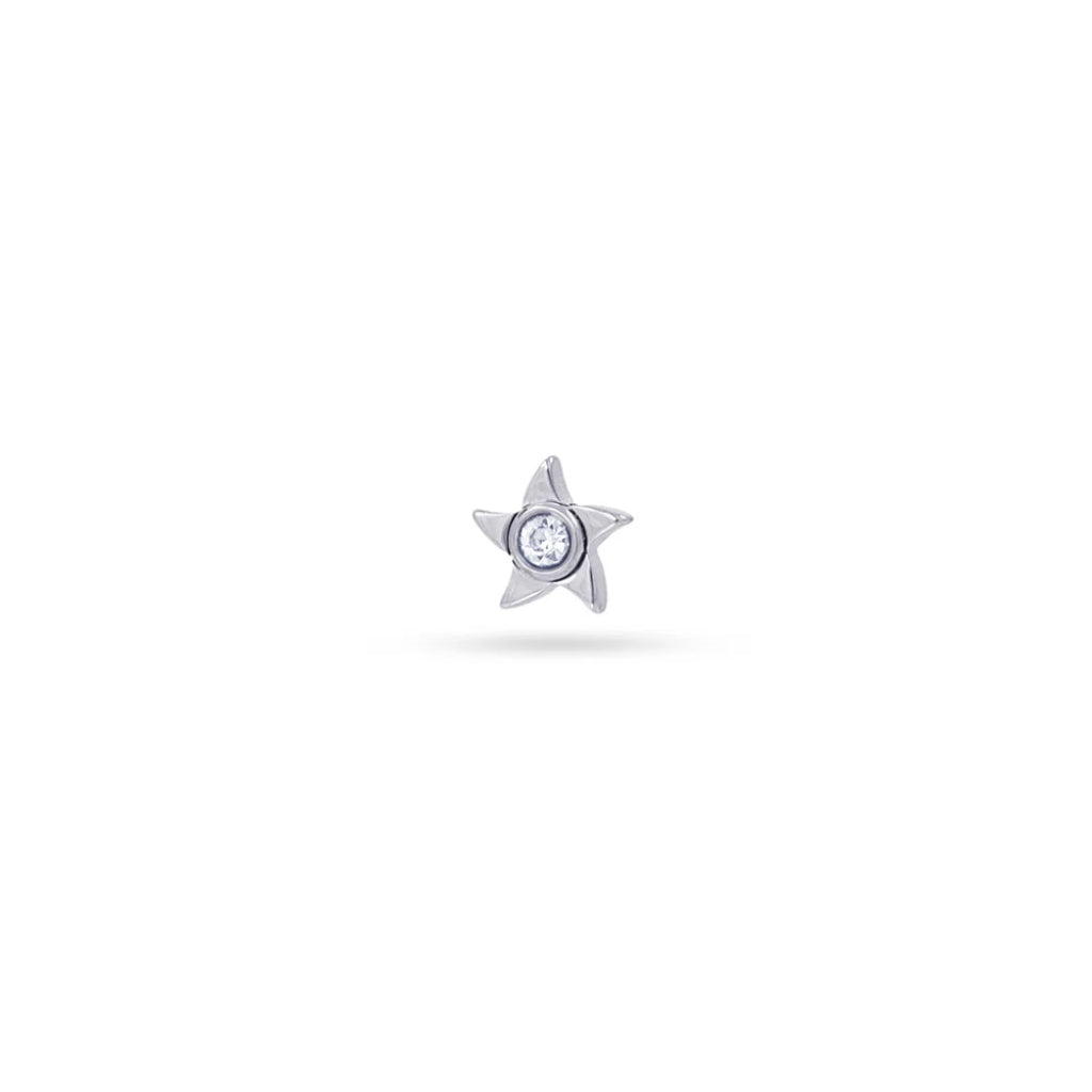 Clear Stone Star Ball Back Single Stud Earring | Anartxy