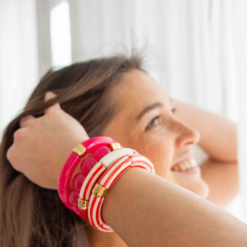 Colourful Resin Bracelet | Riviera Magenta | Parabaya