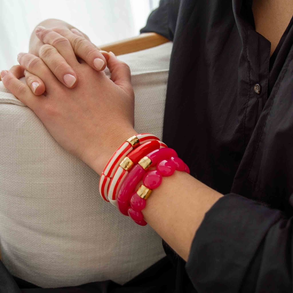 Colourful Resin Bracelet | Riviera Magenta | Parabaya