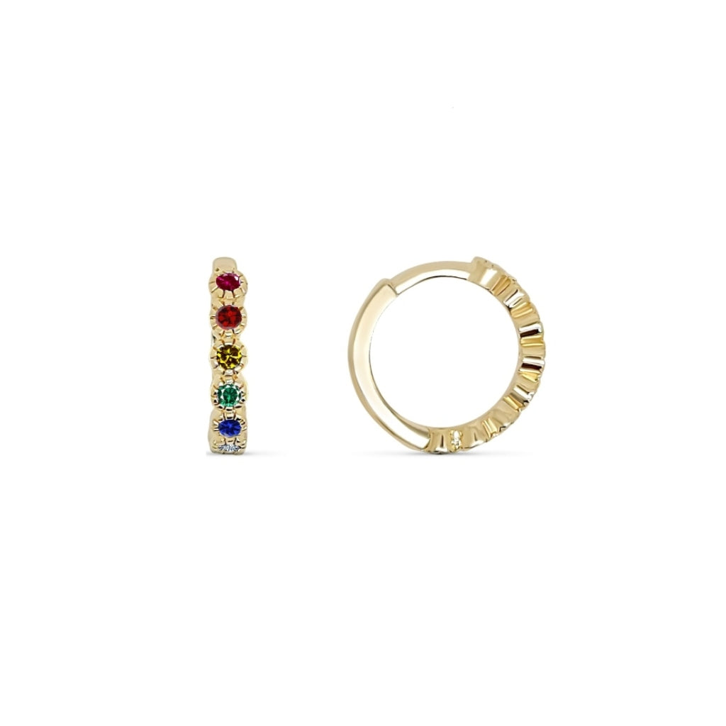 Gold Coloured Stone Huggie Earrings | Croix