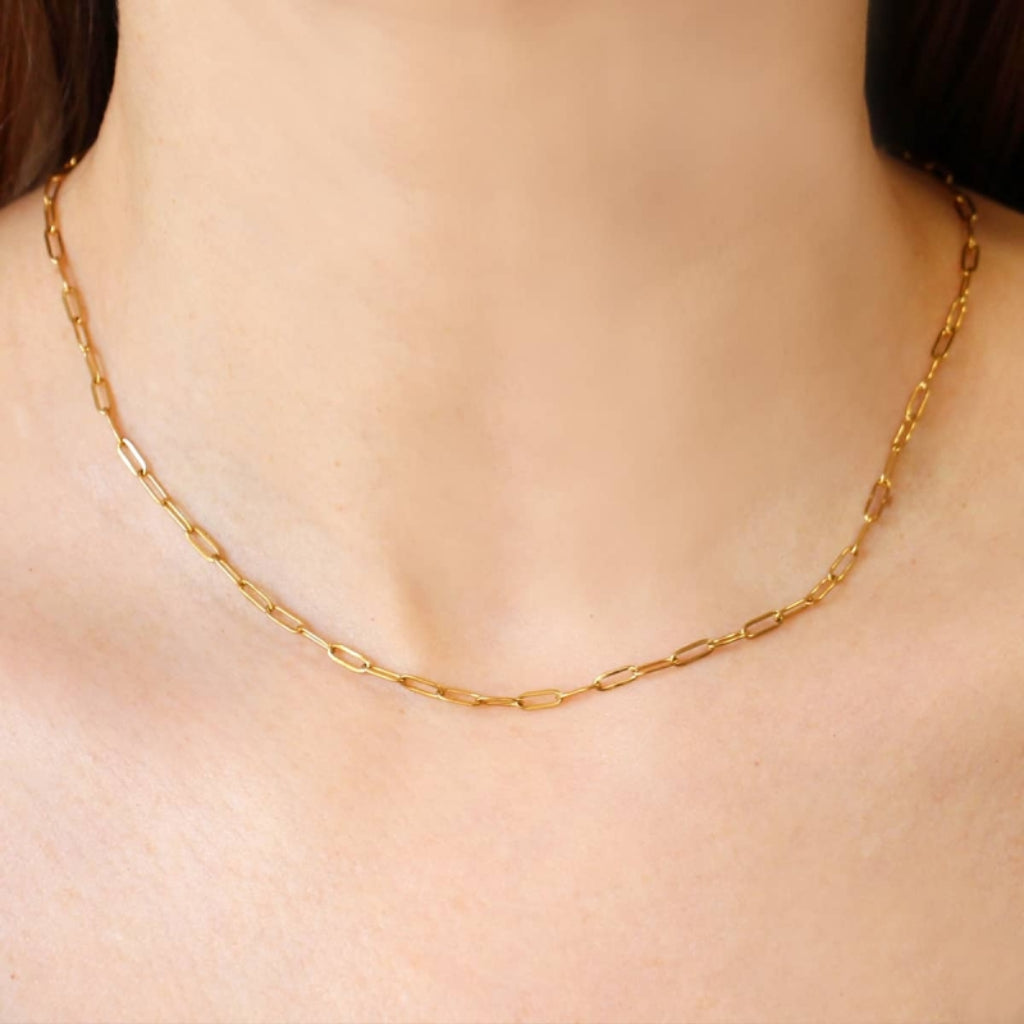 Dainty Paperclip Chain Necklace | Anartxy