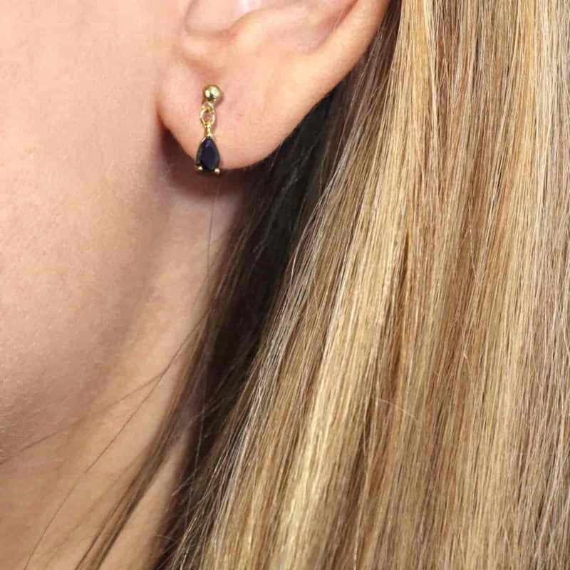 Dangle Pear Cut Ball Back Stud Earrings | Anartxy