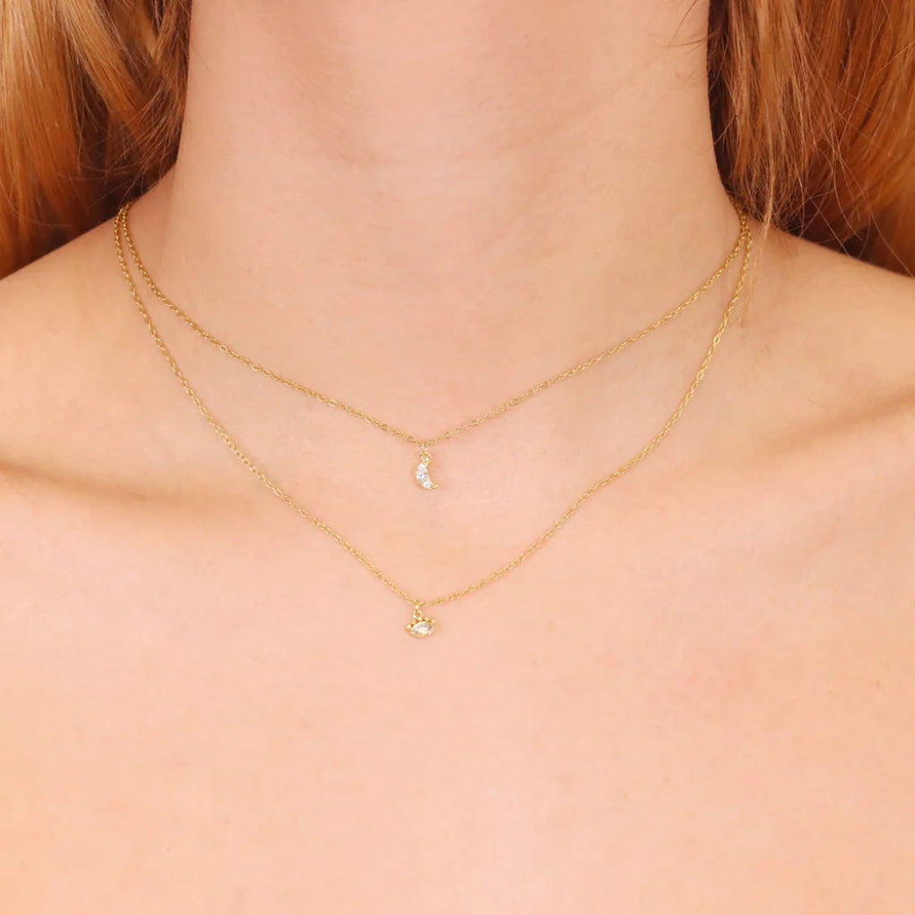 Gold Crescent Moon Necklace | Anartxy