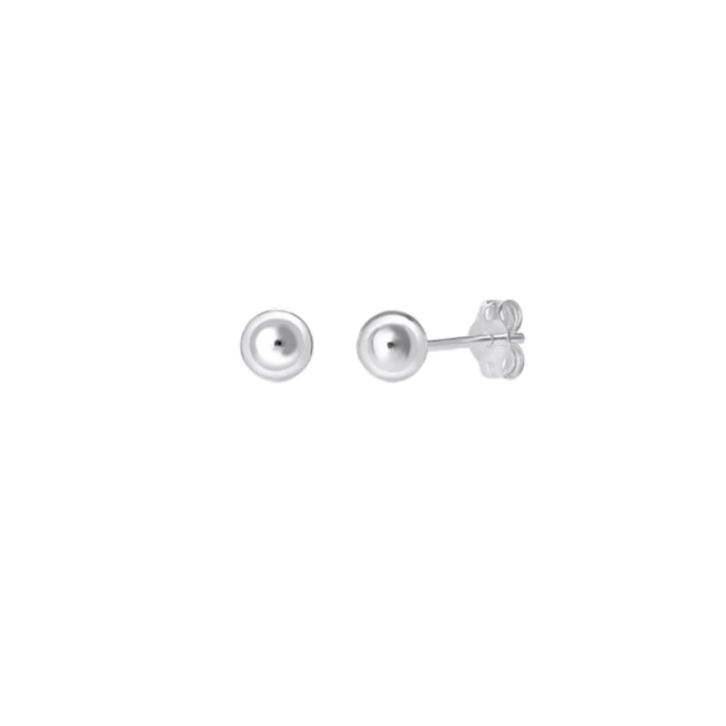 Delme Silver Ball Stud Earrings