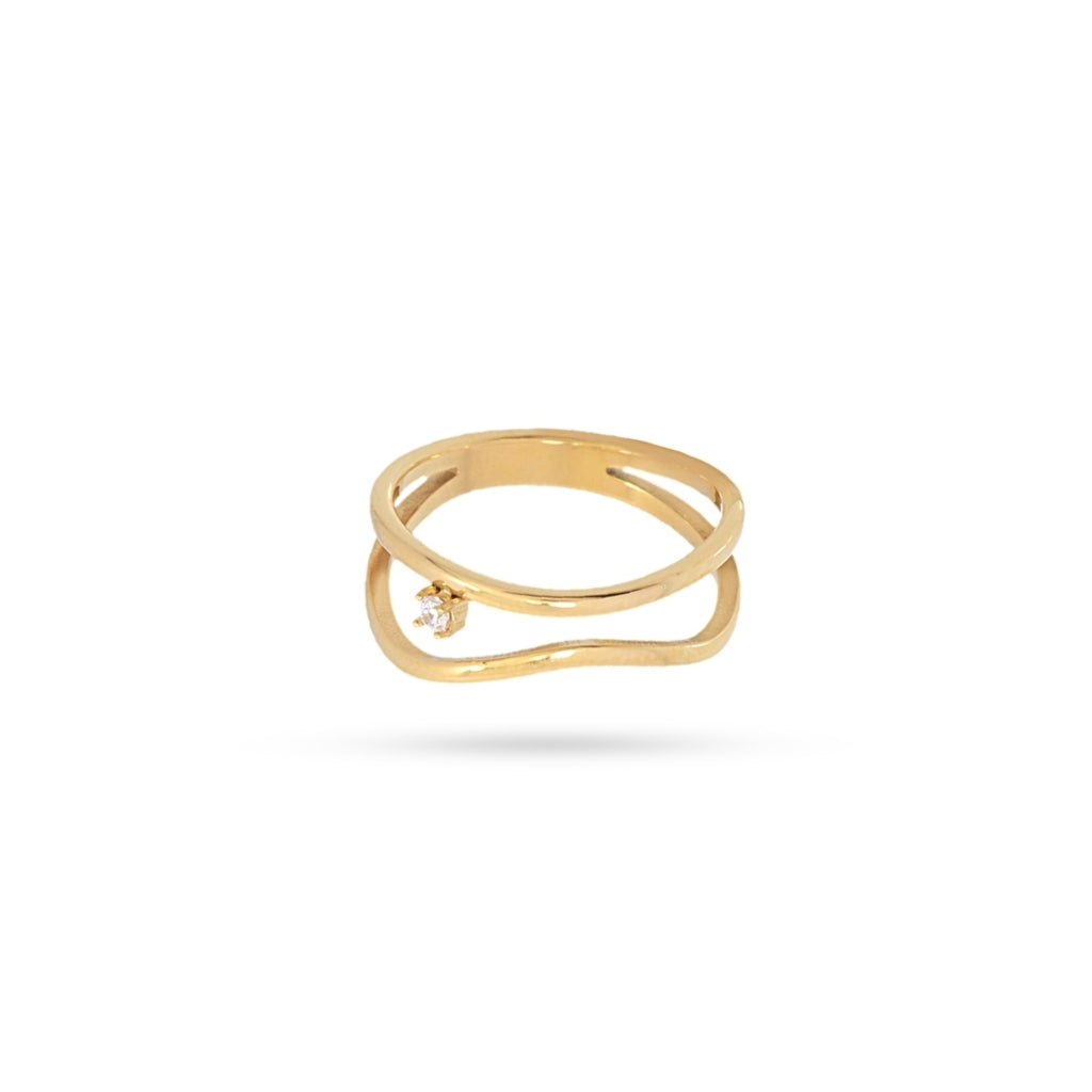 Double Band Clear Stone Ring | Anartxy