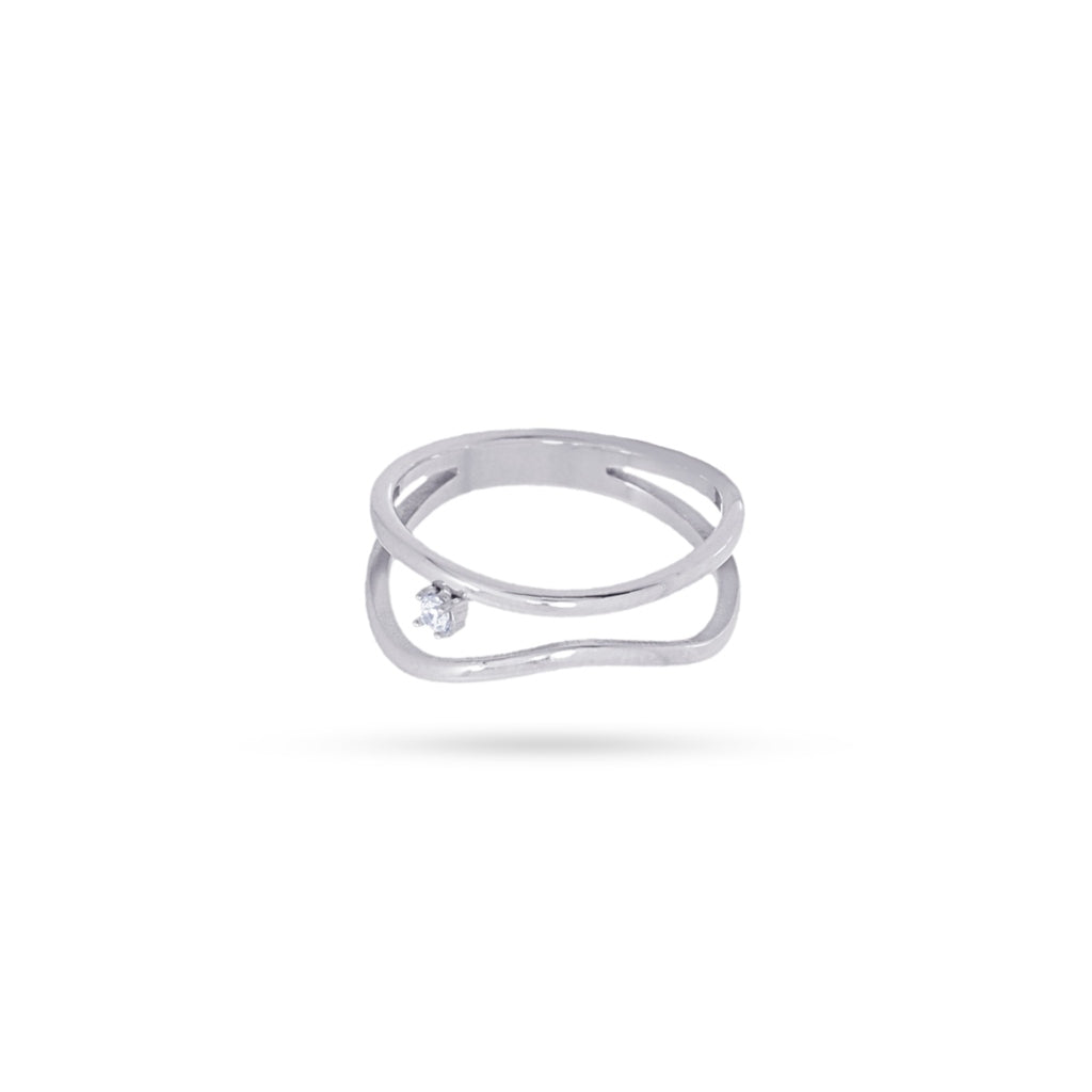 Double Band Clear Stone Ring | Anartxy